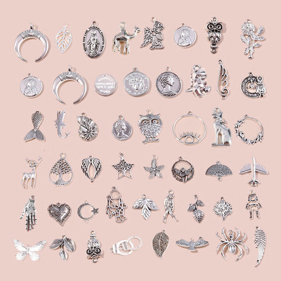 10 bucăți din aliaj de argint antic, păianjen, cerb, lup, dinozaur, brelocuri, cicadară, cămilă, iepure, urs, pandantive pentru bricolaj, colier, bijuterii