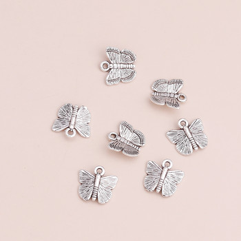 50 τμχ 13x11mm Μικρό κράμα ψευδάργυρου Animal Butterfly Charms Beads for DIY Making Βραχιόλια Κολιέ Μενταγιόν Κοσμήματα Αξεσουάρ