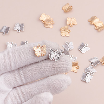 50 bucăți 13x11 mm din aliaj de zinc mic, mărgele pentru fluturi, pentru realizarea de bricolaj, brățări, coliere, pandantive, accesorii de bijuterii