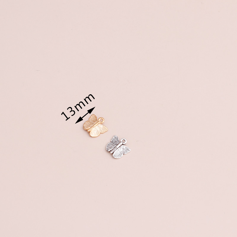 50 bucăți 13x11 mm din aliaj de zinc mic, mărgele pentru fluturi, pentru realizarea de bricolaj, brățări, coliere, pandantive, accesorii de bijuterii