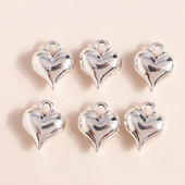 15 bucăți 13*11 mm Mini 3D Love Heart Pandantive Brelocuri se potrivesc brățară Colier Breloc DIY Bijuterii Accesorii Artizanat lucrat manual