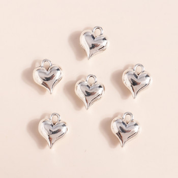 15 τμχ 13*11mm Mini 3D Love Heart μενταγιόν Γούρια προσαρμογής βραχιόλι Κολιέ Μπρελόκ DIY Αξεσουάρ κατασκευής κοσμημάτων Χειροποίητη χειροτεχνία