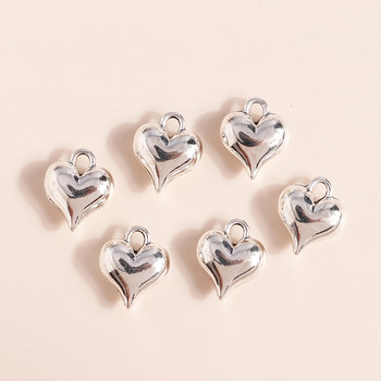 15 τμχ 13*11mm Mini 3D Love Heart μενταγιόν Γούρια προσαρμογής βραχιόλι Κολιέ Μπρελόκ DIY Αξεσουάρ κατασκευής κοσμημάτων Χειροποίητη χειροτεχνία