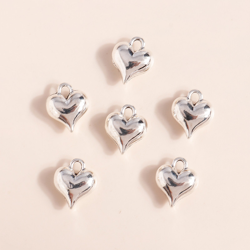15 bucăți 13*11 mm Mini 3D Love Heart Pandantive Brelocuri se potrivesc brățară Colier Breloc DIY Bijuterii Accesorii Artizanat lucrat manual