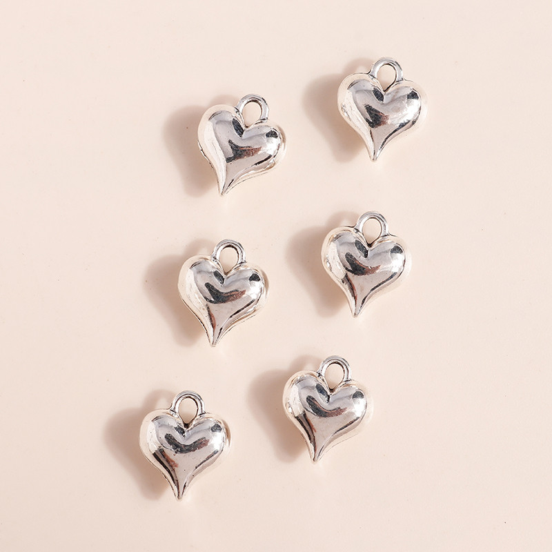 15 bucăți 13*11 mm Mini 3D Love Heart Pandantive Brelocuri se potrivesc brățară Colier Breloc DIY Bijuterii Accesorii Artizanat lucrat manual