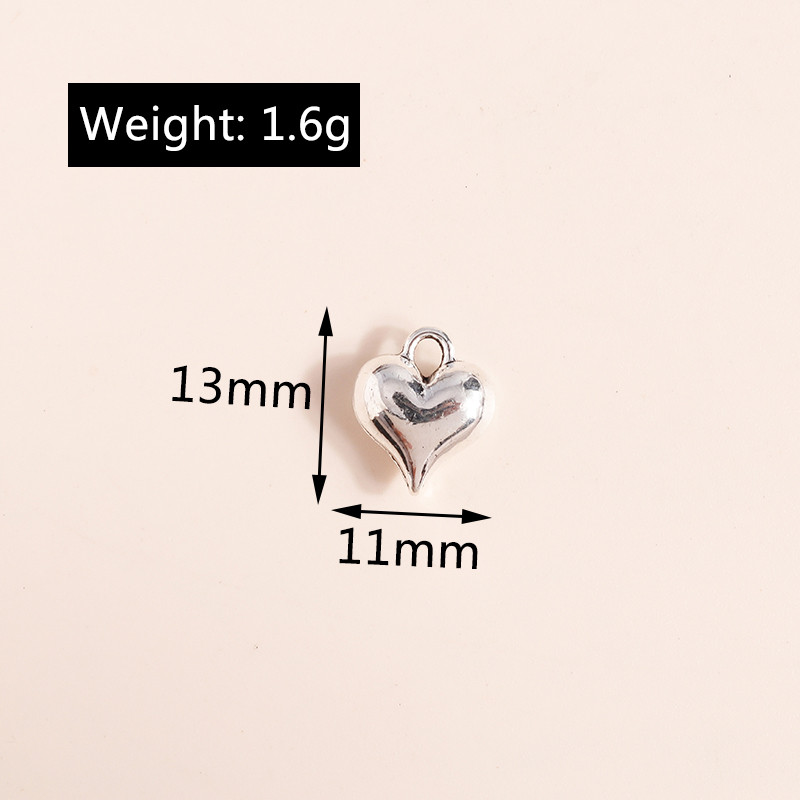15 bucăți 13*11 mm Mini 3D Love Heart Pandantive Brelocuri se potrivesc brățară Colier Breloc DIY Bijuterii Accesorii Artizanat lucrat manual