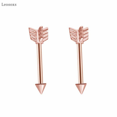 Leosoxs 2 bucăți exploziv personalizat multicolor în formă de săgeată inel de sân bijuterii piercing rafinate