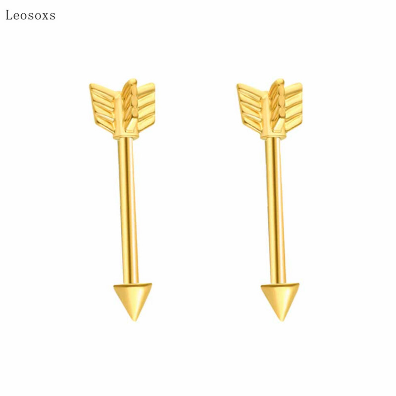 Leosoxs 2 bucăți exploziv personalizat multicolor în formă de săgeată inel de sân bijuterii piercing rafinate