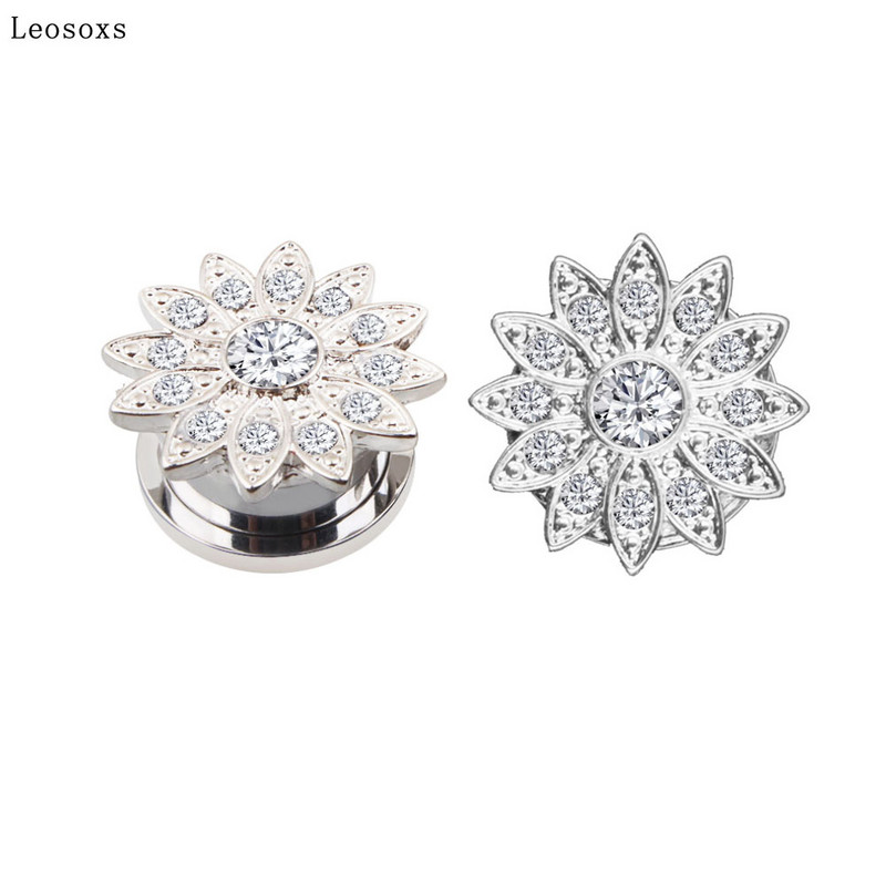 Leosoxs 2 buc Foreign Trade Hot New Product Floarea Soarelui Ear Pinna, Scripete din oțel inoxidabil pentru ureche, Bijuterii pentru piercing pentru corpul uman