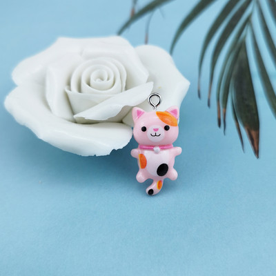 20 buc/pachet Brelocuri de pisică Kawaii Pandantive pentru fabricarea de bijuterii Brelocuri din rășină de animale Articole de bijuterii DIY F917
