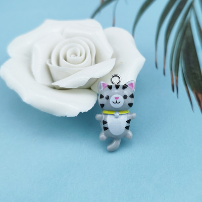 20 buc/pachet Brelocuri de pisică Kawaii Pandantive pentru fabricarea de bijuterii Brelocuri din rășină de animale Articole de bijuterii DIY F917