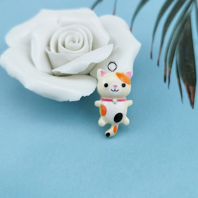 20 buc/pachet Brelocuri de pisică Kawaii Pandantive pentru fabricarea de bijuterii Brelocuri din rășină de animale Articole de bijuterii DIY F917