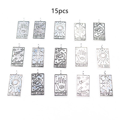 15 komada mješovite posrebrene vještičje tarot karte za proricanje Mjesec Sunce Svijet Privjesak DIY šarm narukvica Ogrlica Izrada nakita