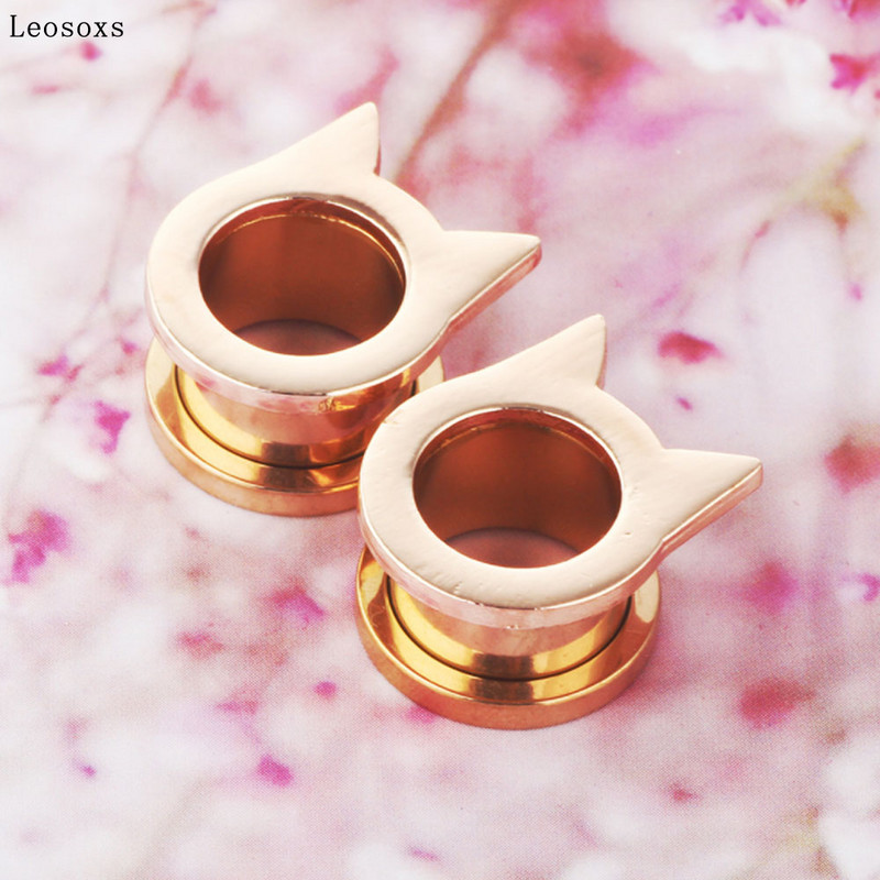 Leosoxs 2 buc. Noul expansor de ureche din oțel inoxidabil recomandat, la modă, unisex, cercei cu piercing pentru ureche.
