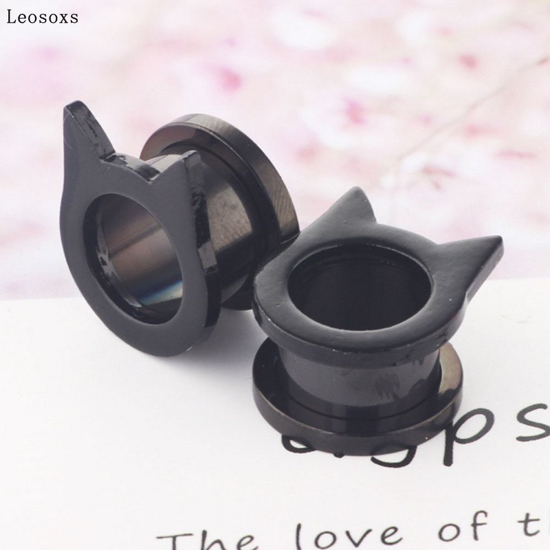 Leosoxs 2 buc. Noul expansor de ureche din oțel inoxidabil recomandat, la modă, unisex, cercei cu piercing pentru ureche.