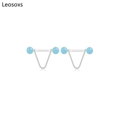 1 pereche de bijuterii acrilice luminoase pentru piercing pentru mamelon, inel pentru mamelon în formă de V, 14G, piercing pentru corp, bară de piercing sexy pentru mamelon, în 8 culori