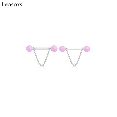 1 pereche de bijuterii acrilice luminoase pentru piercing pentru mamelon, inel pentru mamelon în formă de V, 14G, piercing pentru corp, bară de piercing sexy pentru mamelon, în 8 culori