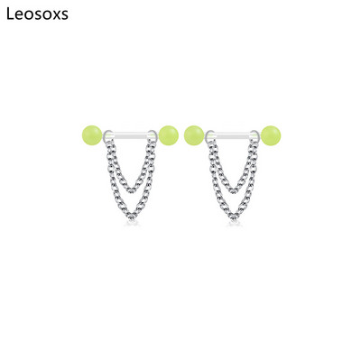 1 pereche de bijuterii acrilice luminoase pentru piercing pentru mamelon, inel pentru mamelon în formă de V, 14G, piercing pentru corp, bară de piercing sexy pentru mamelon, în 8 culori