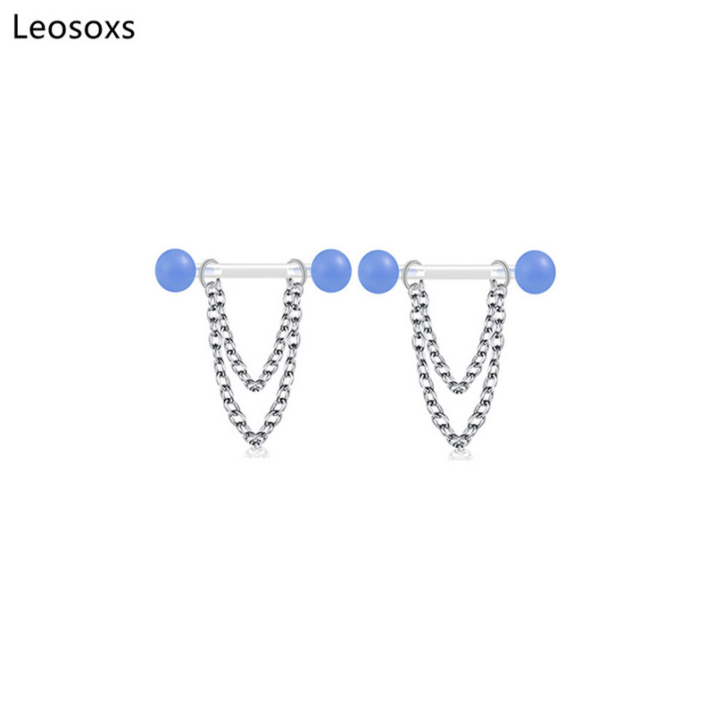 1 pereche de bijuterii acrilice luminoase pentru piercing pentru mamelon, inel pentru mamelon în formă de V, 14G, piercing pentru corp, bară de piercing sexy pentru mamelon, în 8 culori