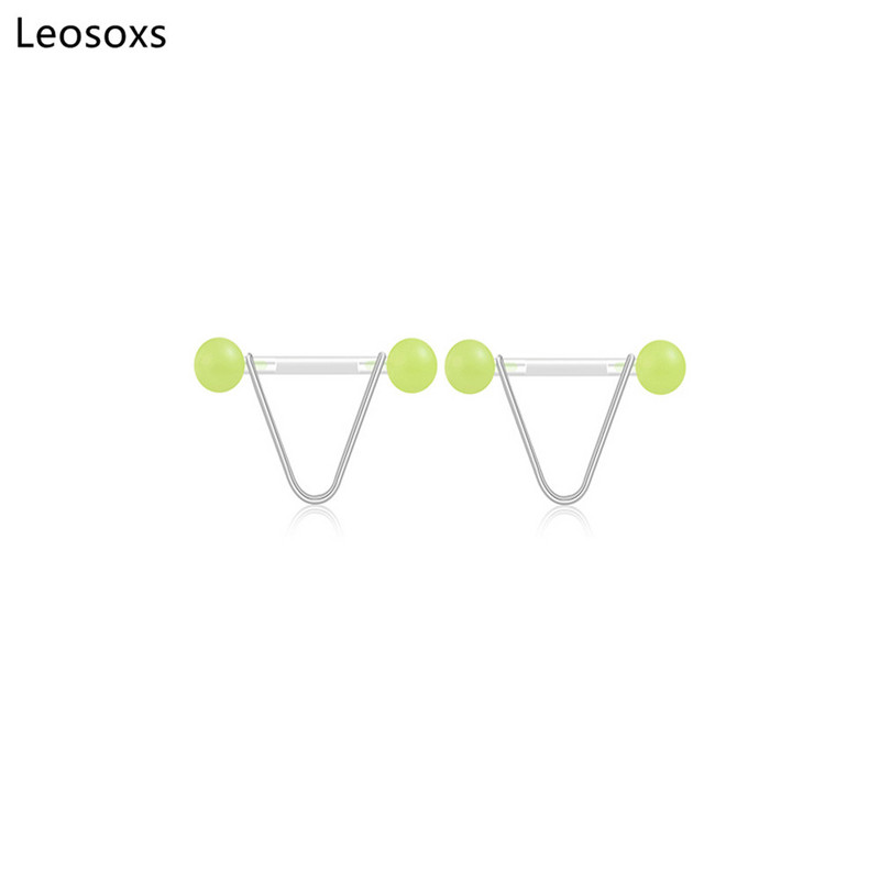 1 pereche de bijuterii acrilice luminoase pentru piercing pentru mamelon, inel pentru mamelon în formă de V, 14G, piercing pentru corp, bară de piercing sexy pentru mamelon, în 8 culori