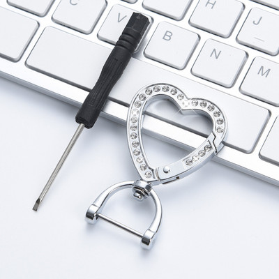 Breloc cu degete în formă de inimă, la modă pentru femei, breloc cu rotire cu strasuri, breloc de primăvară de calitate superioară, cataramă conectată cu metal