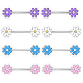 Leosoxs 1 pereche Aliexpress de vânzare fierbinte pictură ulei lapte inel din oțel inoxidabil flori lapte unghii piercing accesorii