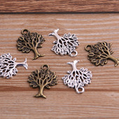 30 de bucăți 16*21mm Plant Charms Tree Pendant două culori DIY Retro Bijuterii Colier Brățară Cercei Marcare