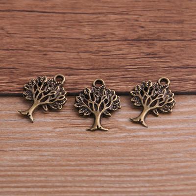 30 de bucăți 16*21mm Plant Charms Tree Pendant două culori DIY Retro Bijuterii Colier Brățară Cercei Marcare