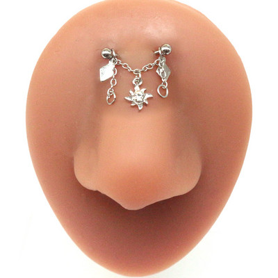 Leosoxs 1 buc. Ornamente pentru piercing pentru corp din oțel inoxidabil, cu lanț de picături de apă rotunde, ornamente pentru piercing-uri, bijuterii