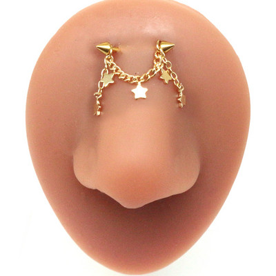 Leosoxs 1 buc. Ornamente pentru piercing pentru corp din oțel inoxidabil, cu lanț de picături de apă rotunde, ornamente pentru piercing-uri, bijuterii