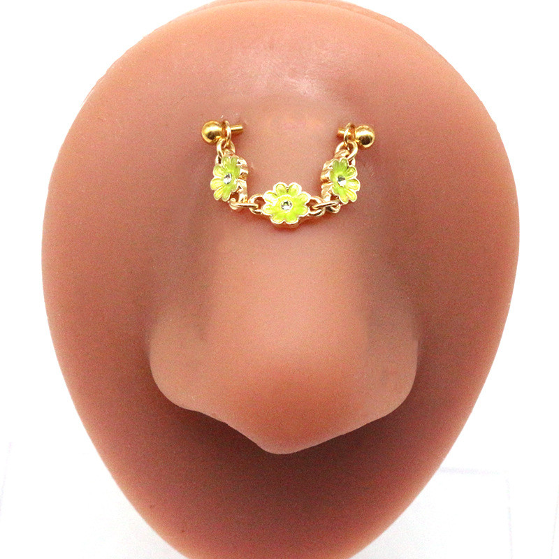 Leosoxs 1 buc. Ornamente pentru piercing pentru corp din oțel inoxidabil, cu lanț de picături de apă rotunde, ornamente pentru piercing-uri, bijuterii