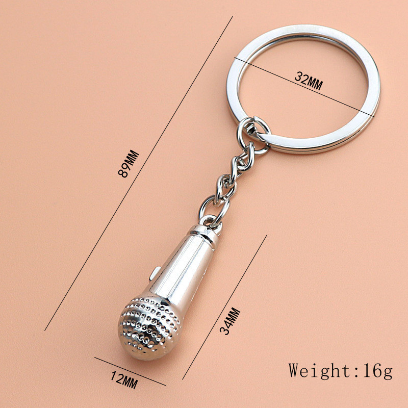 Breloc cu microfon nou 2022, design drăguț, cadouri muzicale, lanț cheie, breloc, bijuterii de modă, bijuterii