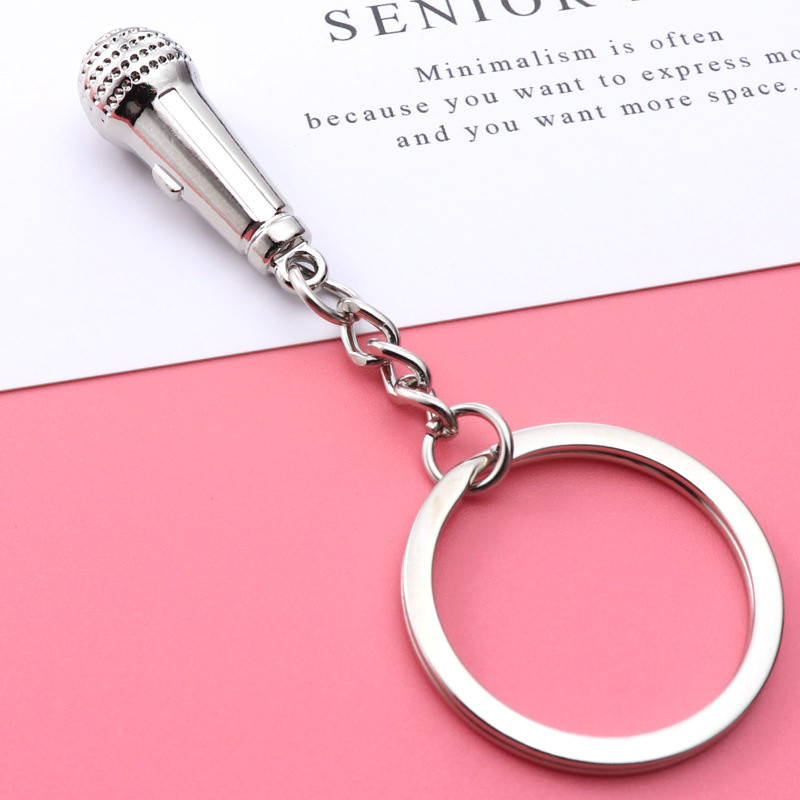 Breloc cu microfon nou 2022, design drăguț, cadouri muzicale, lanț cheie, breloc, bijuterii de modă, bijuterii