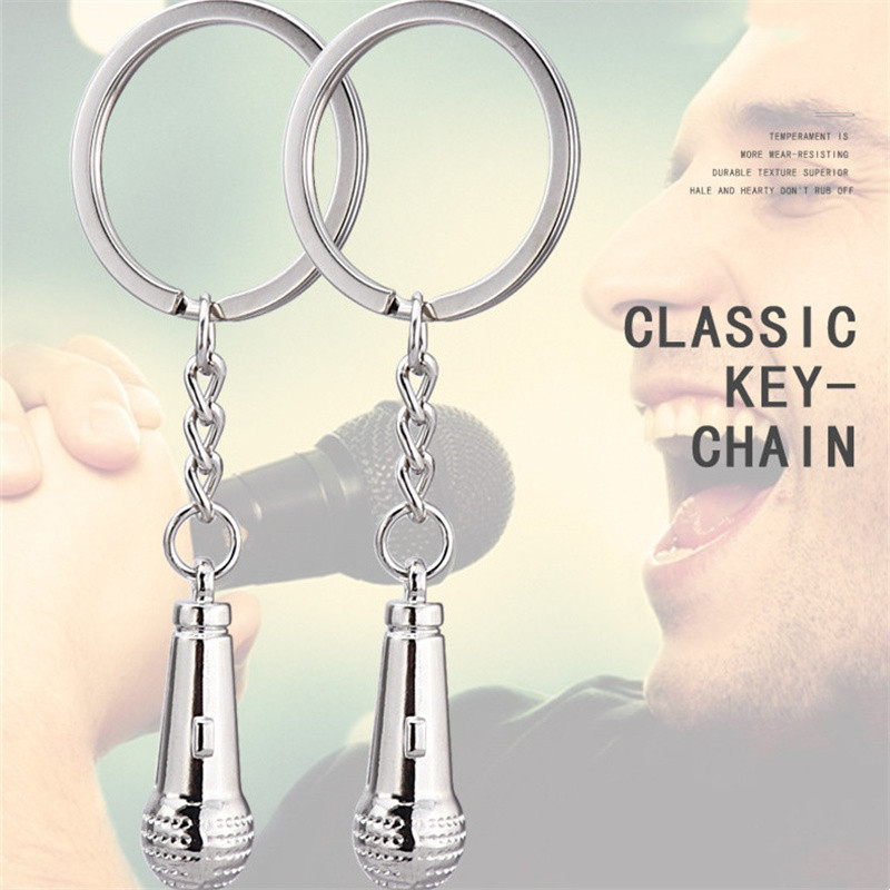 Breloc cu microfon nou 2022, design drăguț, cadouri muzicale, lanț cheie, breloc, bijuterii de modă, bijuterii
