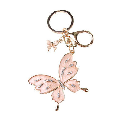 Moda la modă, frumos, dublu, breloc fluture, strass, junglă, animale, bijuterii, femei, fete, geantă, decorare, breloc pentru mașină