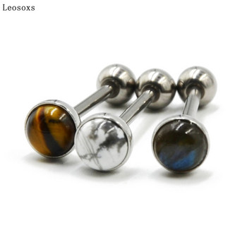 Leosoxs 1 τεμ. G23 Titanium Ball Straight Bar Νύχι γλώσσας από ανοξείδωτο ατσάλι Δαχτυλίδι γλώσσας με μπάρα διάτρητη διακόσμηση γλώσσας