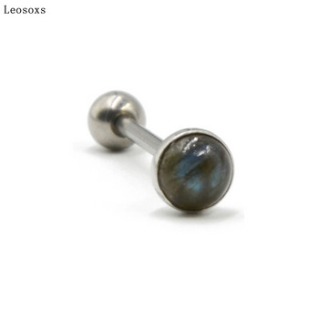 Leosoxs 1 τεμ. G23 Titanium Ball Straight Bar Νύχι γλώσσας από ανοξείδωτο ατσάλι Δαχτυλίδι γλώσσας με μπάρα διάτρητη διακόσμηση γλώσσας