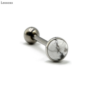 Leosoxs 1 τεμ. G23 Titanium Ball Straight Bar Νύχι γλώσσας από ανοξείδωτο ατσάλι Δαχτυλίδι γλώσσας με μπάρα διάτρητη διακόσμηση γλώσσας