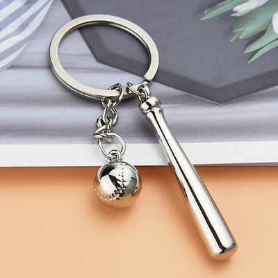 Elegáns unisex baseball kulcstartó fém sport ékszerek baseball ütő kulcstartó medál tartós autós kulcstartó klub kulcstartó emléktárgy