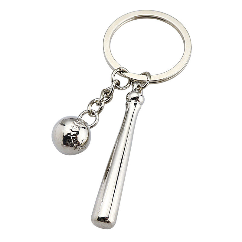 Elegáns unisex baseball kulcstartó fém sport ékszerek baseball ütő kulcstartó medál tartós autós kulcstartó klub kulcstartó emléktárgy