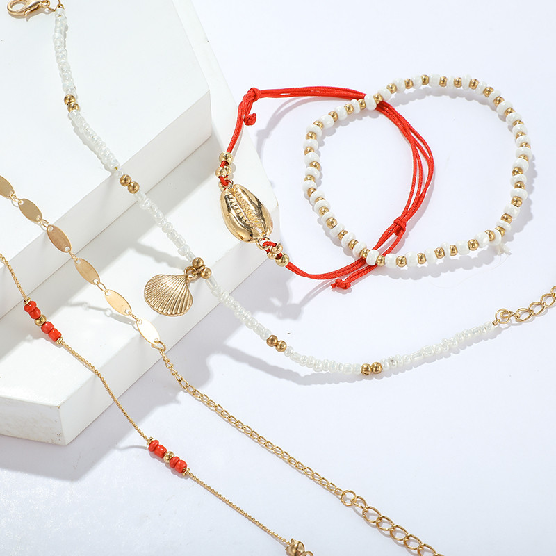 Tocona Stratificată de culoare auriu coajă pandantiv lanț gleznă brățară picior picior bijuterii Boho farmec glezne pentru femei Accesorii Mujer