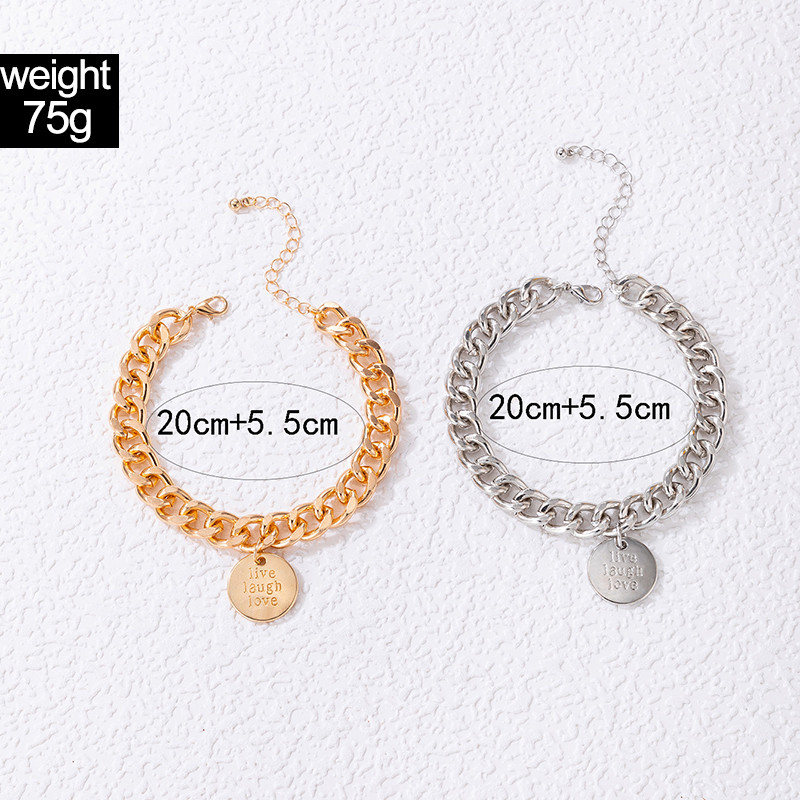 ToconaPunk gleznă cu lanț gros pentru femei fete culoare aurie napolitană aliaj metal picioare reglabile accesorii bijuterii boeme 19762