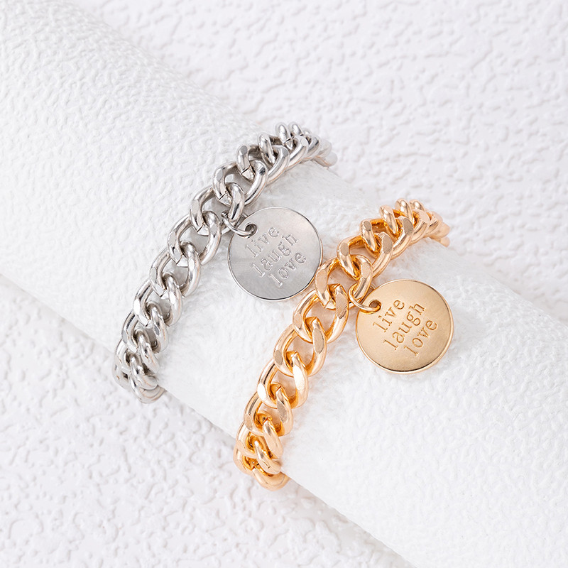 ToconaPunk gleznă cu lanț gros pentru femei fete culoare aurie napolitană aliaj metal picioare reglabile accesorii bijuterii boeme 19762