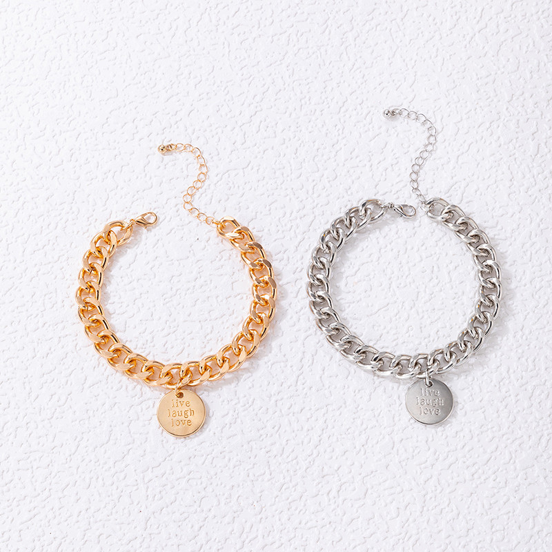 ToconaPunk gleznă cu lanț gros pentru femei fete culoare aurie napolitană aliaj metal picioare reglabile accesorii bijuterii boeme 19762