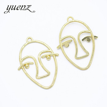 YuenZ 10 бр. 26 Style Face KC Gold Color Trendy Charm Женска обеца Колие Талисмани от сплав за изработка на бижута W15