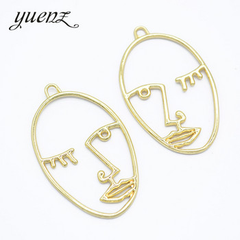 YuenZ 10 бр. 26 Style Face KC Gold Color Trendy Charm Женска обеца Колие Талисмани от сплав за изработка на бижута W15