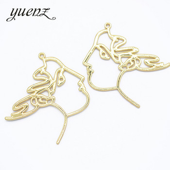 YuenZ 10 бр. 26 Style Face KC Gold Color Trendy Charm Женска обеца Колие Талисмани от сплав за изработка на бижута W15