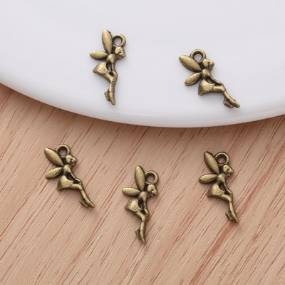 50 de bucăți Brelocuri de elf cu zâne de epocă potrivite pentru colier cu pandantiv pentru femei, bricolaj, fabricare de bijuterii, accesorii pentru brățări