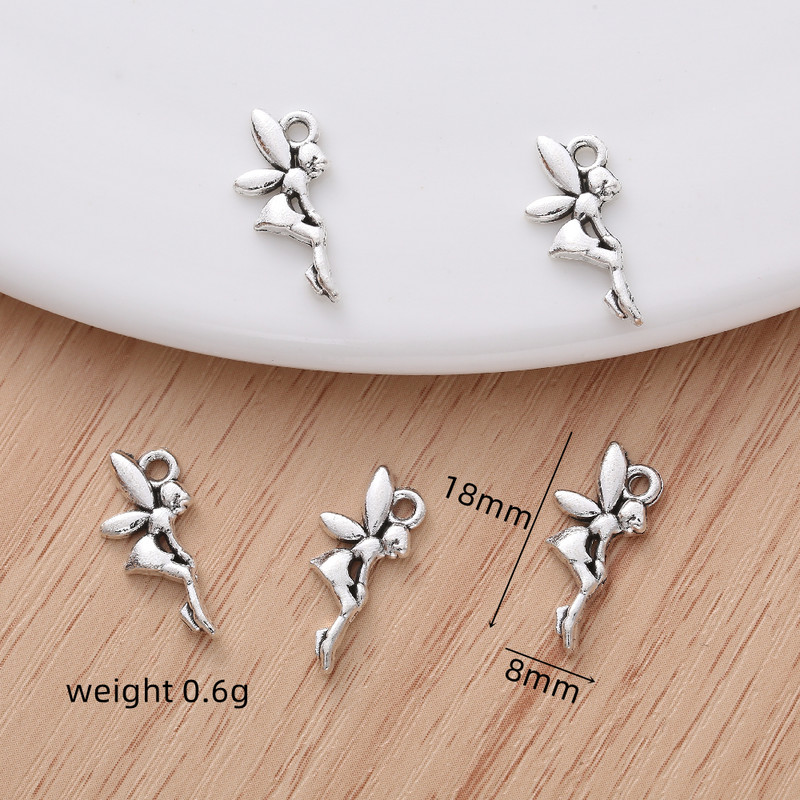 50 de bucăți Brelocuri de elf cu zâne de epocă potrivite pentru colier cu pandantiv pentru femei, bricolaj, fabricare de bijuterii, accesorii pentru brățări