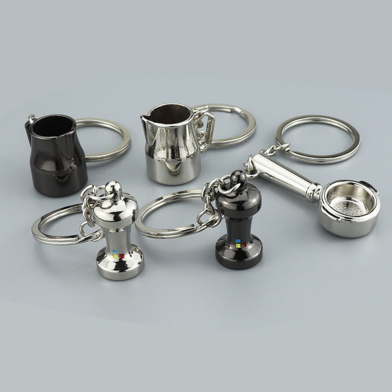 Breloc de cafea portabil, imitație, pentru cafea Barista, mâner metalic, ulcior Moka, cafenea, breloc, accesorii pentru espresso